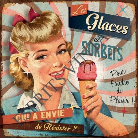 Set de table 30 x 42 cm un décor publicitaire pour des glaces et sorbets stle pin-up