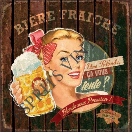 Patère 12 x 30 cm une publicité de pin-up pour une bière