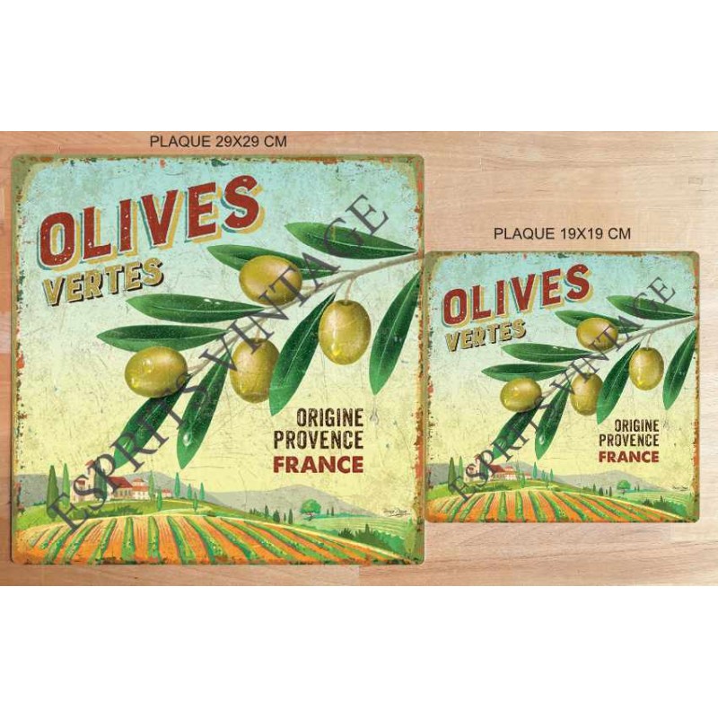 Plaque maison adresse numero personnalisable vintage provence olivier olive  - Plaques adresse/Plaques numero rectangle - creosoleil