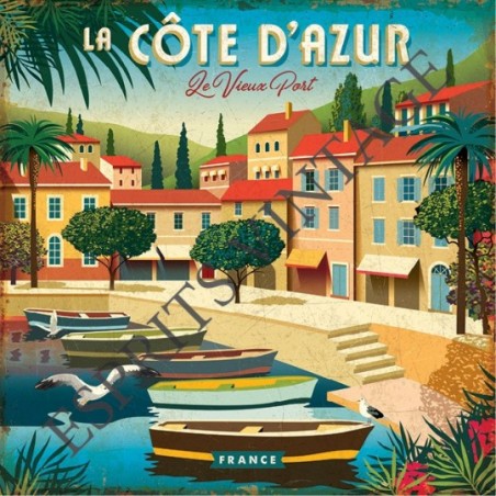 Dessous de plat 20x20 cm le vieux port cote d'azur