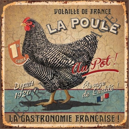 Dessous de plat 20x20 cm la célebre poule de la gastronomie francaise